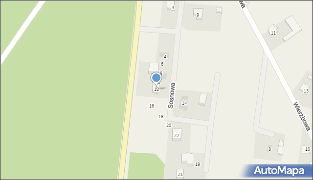 Nowy Duninów, Sosnowa, 12, mapa Nowy Duninów