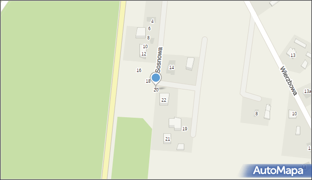 Nowy Duninów, Sosnowa, 20, mapa Nowy Duninów