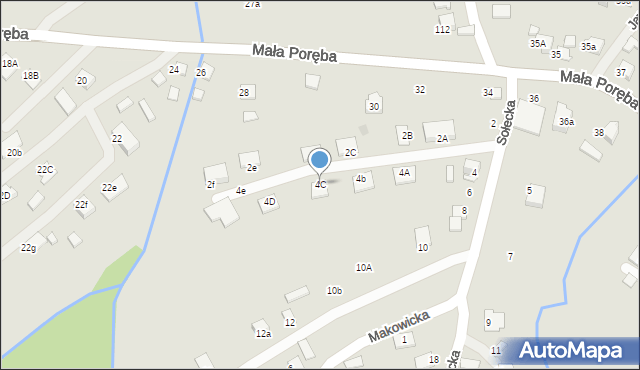 Nowy Sącz, Sołecka, 4c, mapa Nowego Sącza
