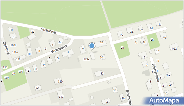 Olmonty, Sosnowa, 28a, mapa Olmonty