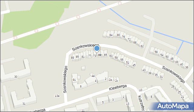 Olsztyn, Sosnkowskiego Kazimierza, gen., 71, mapa Olsztyna
