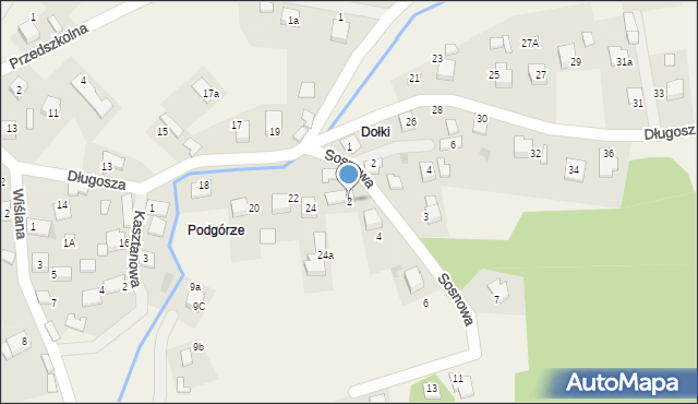 Olszyny, Sosnowa, 2, mapa Olszyny