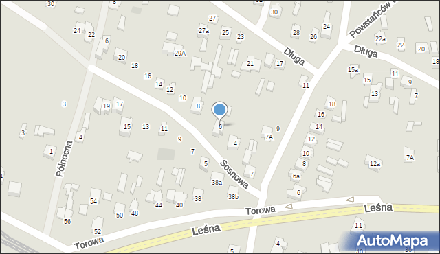 Opoczno, Sosnowa, 6, mapa Opoczno