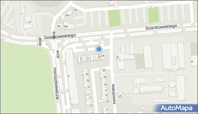 Opole, Sosnkowskiego Kazimierza, gen., 11, mapa Opola