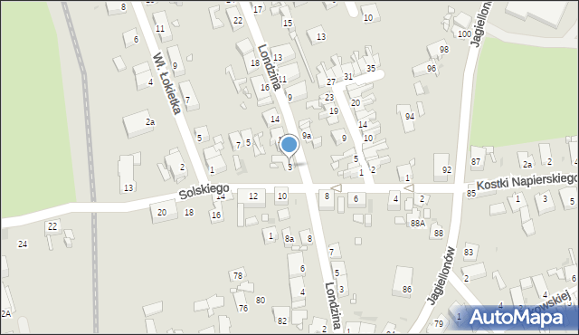 Opole, Solskiego Ludwika, 3, mapa Opola