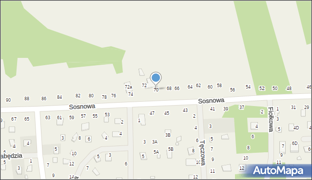 Orchówek, Sosnowa, 70, mapa Orchówek