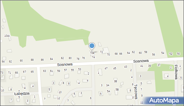 Orchówek, Sosnowa, 72a, mapa Orchówek