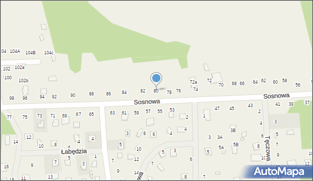 Orchówek, Sosnowa, 80, mapa Orchówek