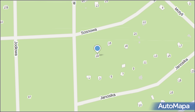 Osiedle Wilga, Sosnowa, 14, mapa Osiedle Wilga