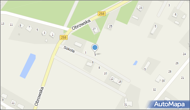 Osiek nad Wisłą, Sokola, 3, mapa Osiek nad Wisłą