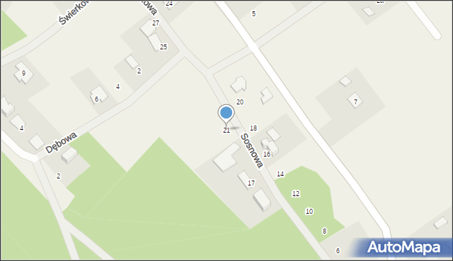 Osówiec, Sosnowa, 21, mapa Osówiec