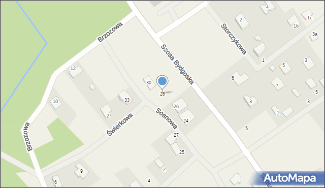 Osówiec, Sosnowa, 28, mapa Osówiec