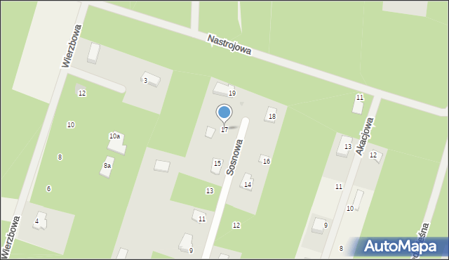 Osowiec, Sosnowa, 17, mapa Osowiec