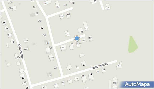 Ostróda, Sosnkowskiego Kazimierza, gen., 63, mapa Ostróda