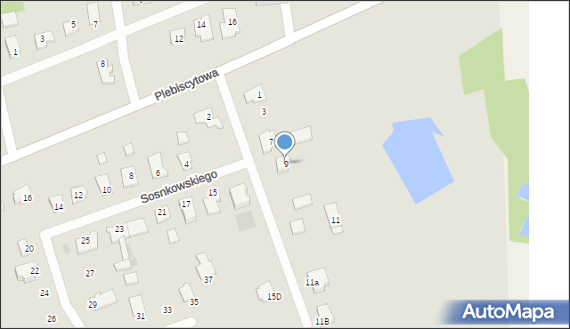 Ostróda, Sosnkowskiego Kazimierza, gen., 9, mapa Ostróda