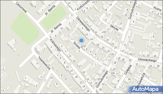 Ostrołęka, Sowia, 10, mapa Ostrołęka