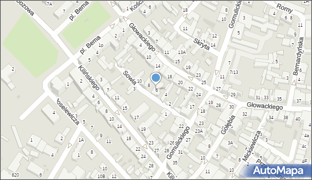 Ostrołęka, Sowia, 6, mapa Ostrołęka