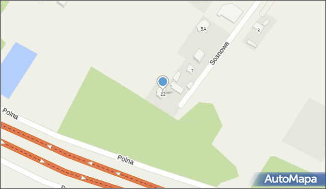 Ostrów, Sosnowa, 12, mapa Ostrów