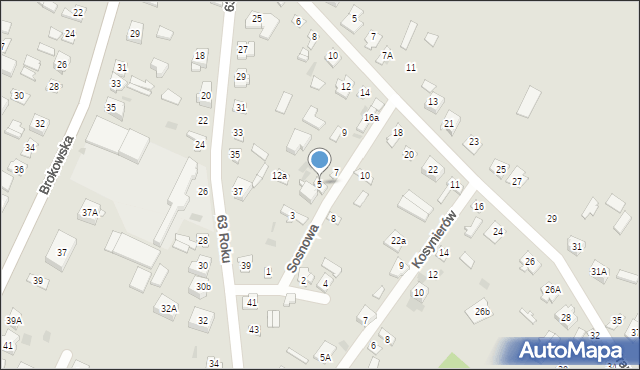 Ostrów Mazowiecka, Sosnowa, 5, mapa Ostrów Mazowiecka