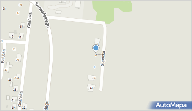 Ostrów Wielkopolski, Sopocka, 6, mapa Ostrów Wielkopolski