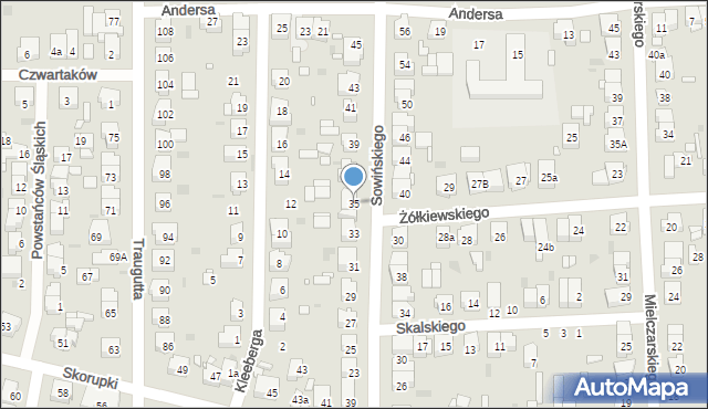 Ostrów Wielkopolski, Sowińskiego Józefa, gen., 35, mapa Ostrów Wielkopolski