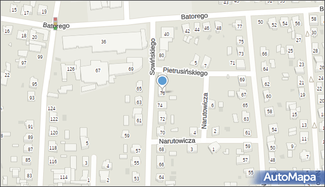 Ostrów Wielkopolski, Sowińskiego Józefa, gen., 76, mapa Ostrów Wielkopolski