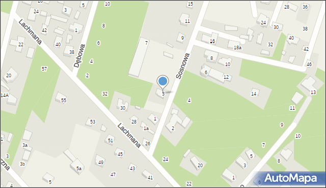 Ostrówek, Sosnowa, 3, mapa Ostrówek