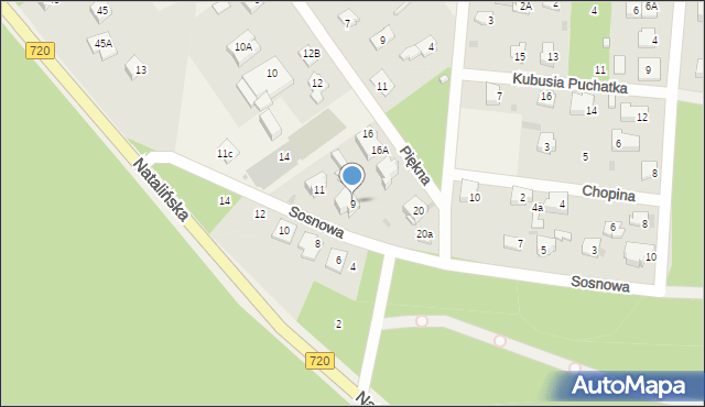 Otrębusy, Sosnowa, 9, mapa Otrębusy