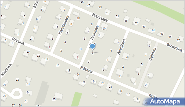 Ożarów, Sosnowa, 4, mapa Ożarów