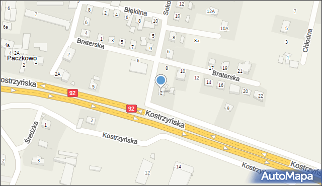 Paczkowo, Sokolnicka, 2, mapa Paczkowo