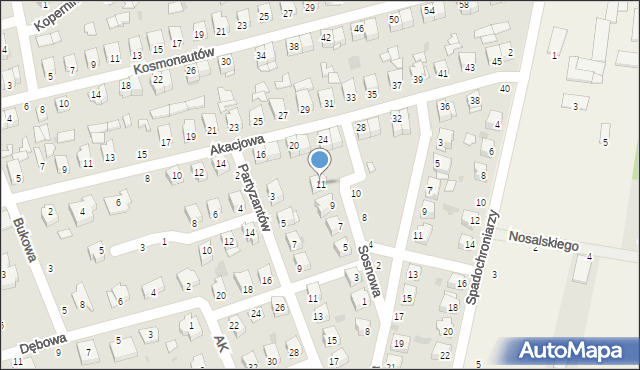 Parczew, Sosnowa, 11, mapa Parczew