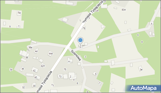 Pasek, Sosnowa, 1, mapa Pasek