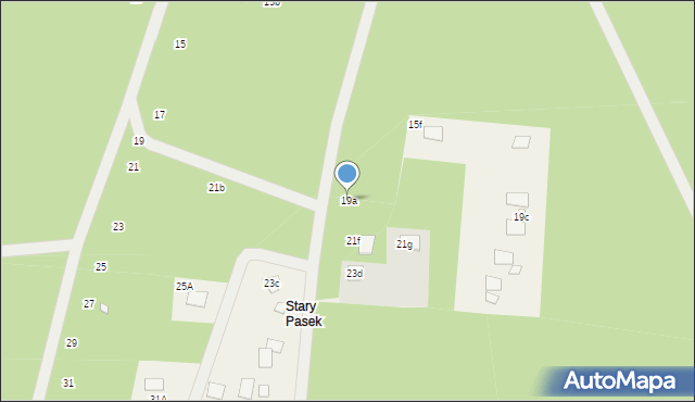 Pasek, Sosnowa, 19a, mapa Pasek