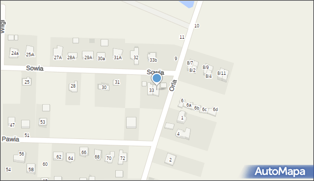 Piaseczna Górka, Sowia, 33a, mapa Piaseczna Górka