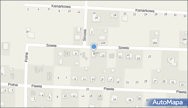 Piaseczna Górka, Sowia, 8, mapa Piaseczna Górka