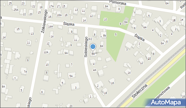 Piaseczno, Sobieskiego, 6A, mapa Piaseczno