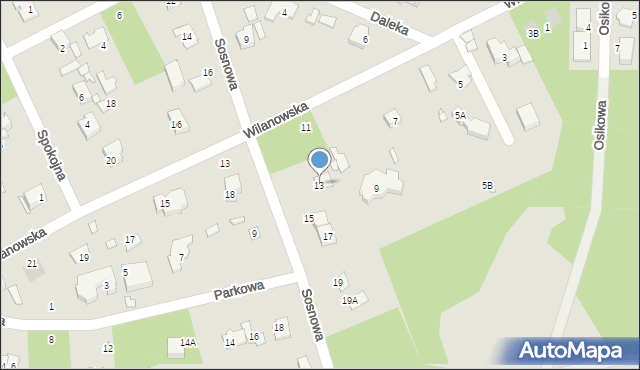 Piaseczno, Sosnowa, 13, mapa Piaseczno