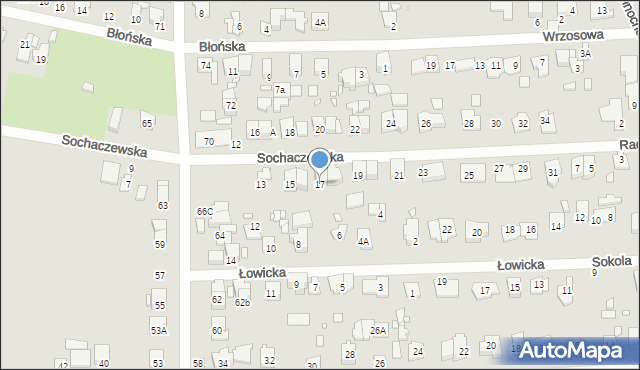 Piastów, Sochaczewska, 17, mapa Piastów