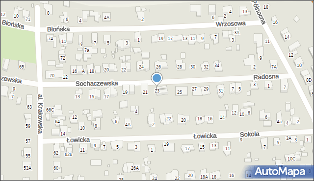 Piastów, Sochaczewska, 23, mapa Piastów