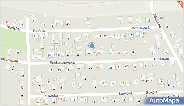 Piastów, Sochaczewska, 24A, mapa Piastów