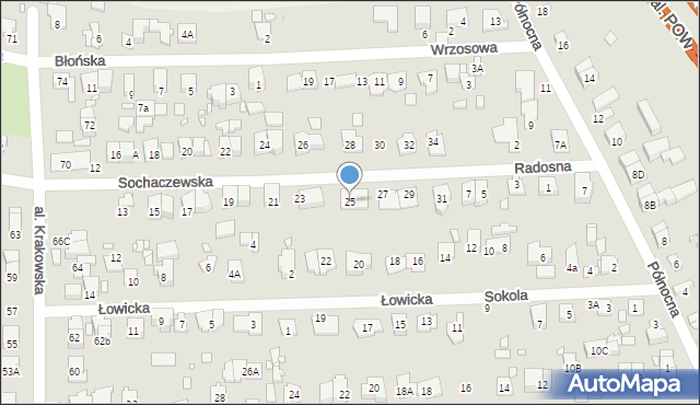 Piastów, Sochaczewska, 25, mapa Piastów