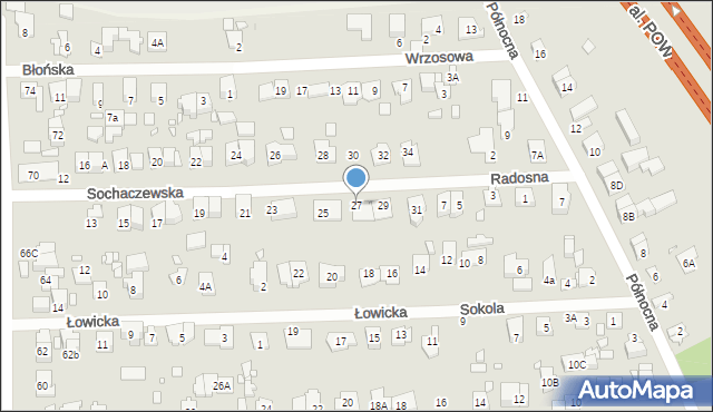 Piastów, Sochaczewska, 27, mapa Piastów