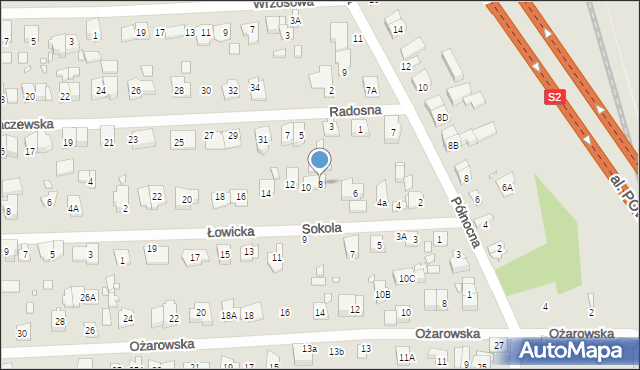 Piastów, Sokola, 8, mapa Piastów