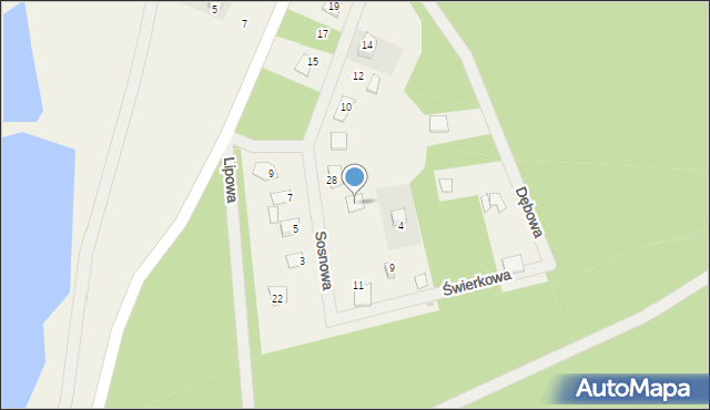 Piece, Sosnowa, 4, mapa Piece