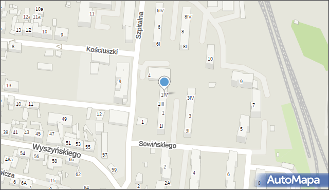 Piekary Śląskie, Sowińskiego Józefa, gen., 1IV, mapa Piekary Śląskie