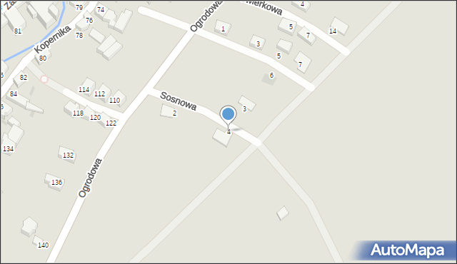 Pieszyce, Sosnowa, 4, mapa Pieszyce