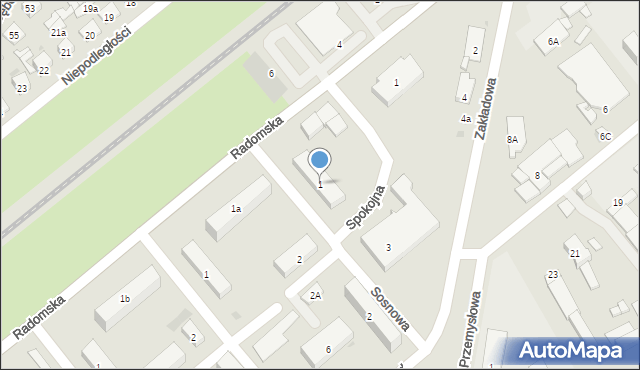 Pionki, Sosnowa, 1, mapa Pionki