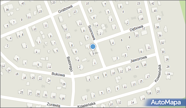 Pisz, Sosnowa, 3, mapa Pisz