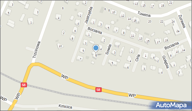 Pisz, Sowia, 6, mapa Pisz