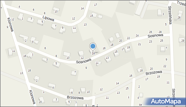 Pławna, Sosnowa, 14, mapa Pławna